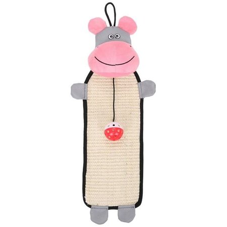 PETPURIFIERS Natural Sisal & Jute Hanging Carpet Kitty Cat Scratcher with Toy; Pink & Grey - One Size PE860136